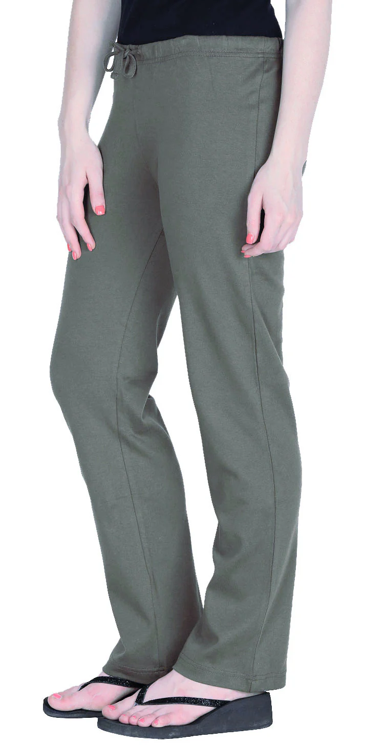 Organic Womens Cotton Pilates Pajama Yoga Pants GOTS Certified (Olive) - Image 2