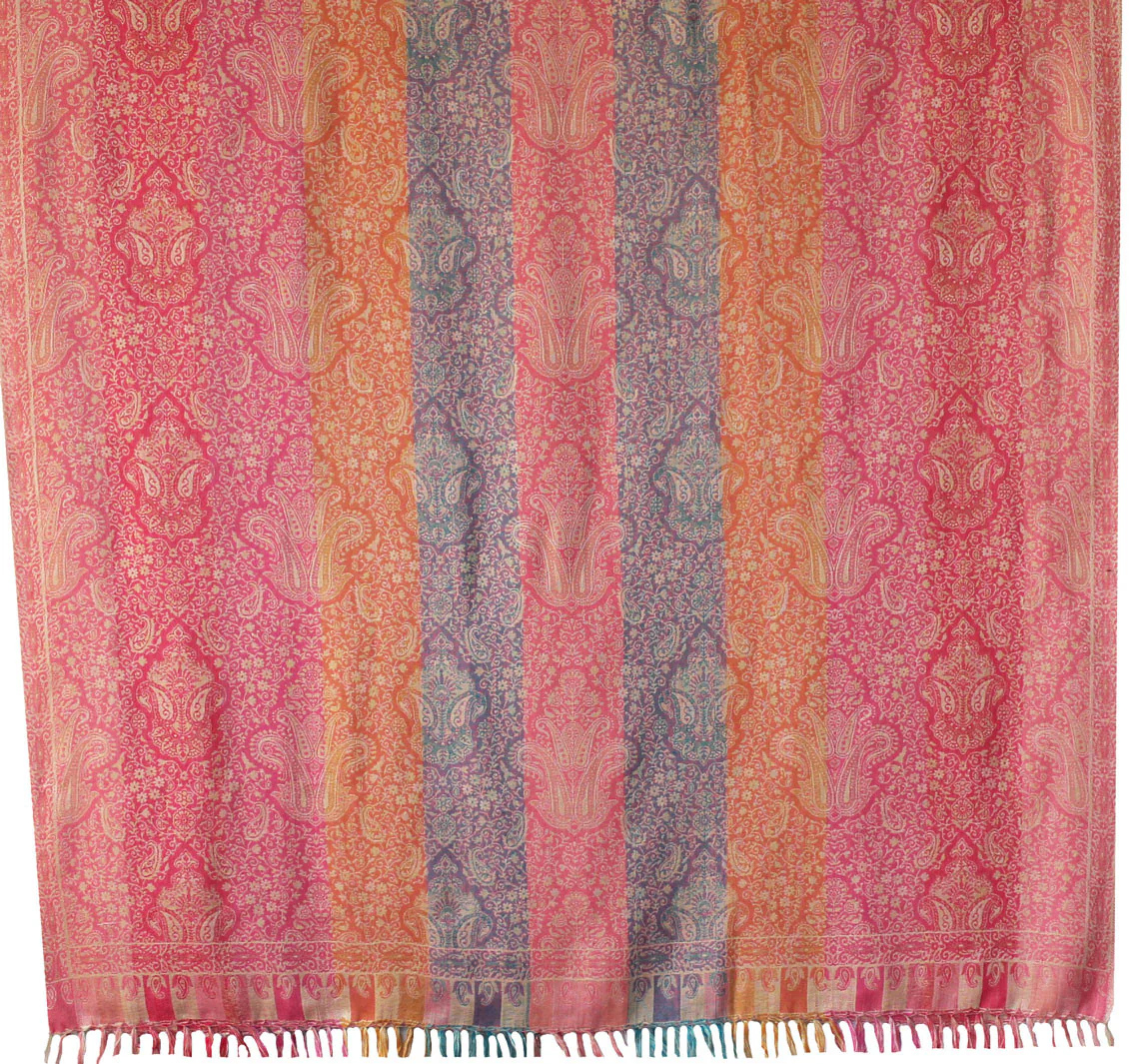 Paisley Indian Scarves Wraps Womens Wool Shawl (82 x 42 inches) - Image 2