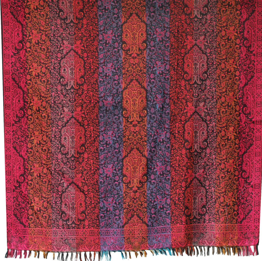Paisley Indian Scarves Wraps Womens Wool Shawl (82 x 42 inches) - Image 2