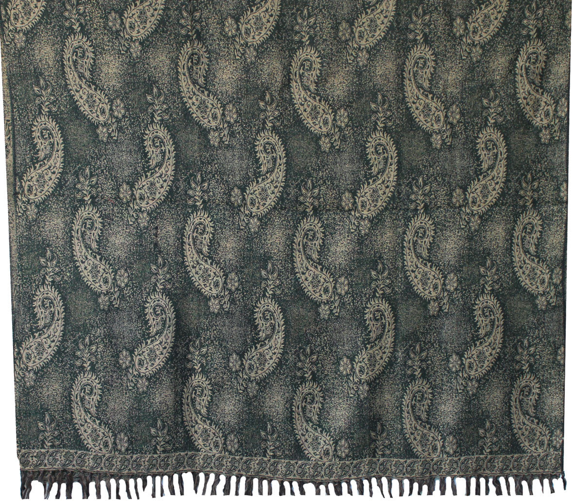 Paisley Indian Scarves Wraps Womens Wool Shawl (82 x 42 inches) - Image 2