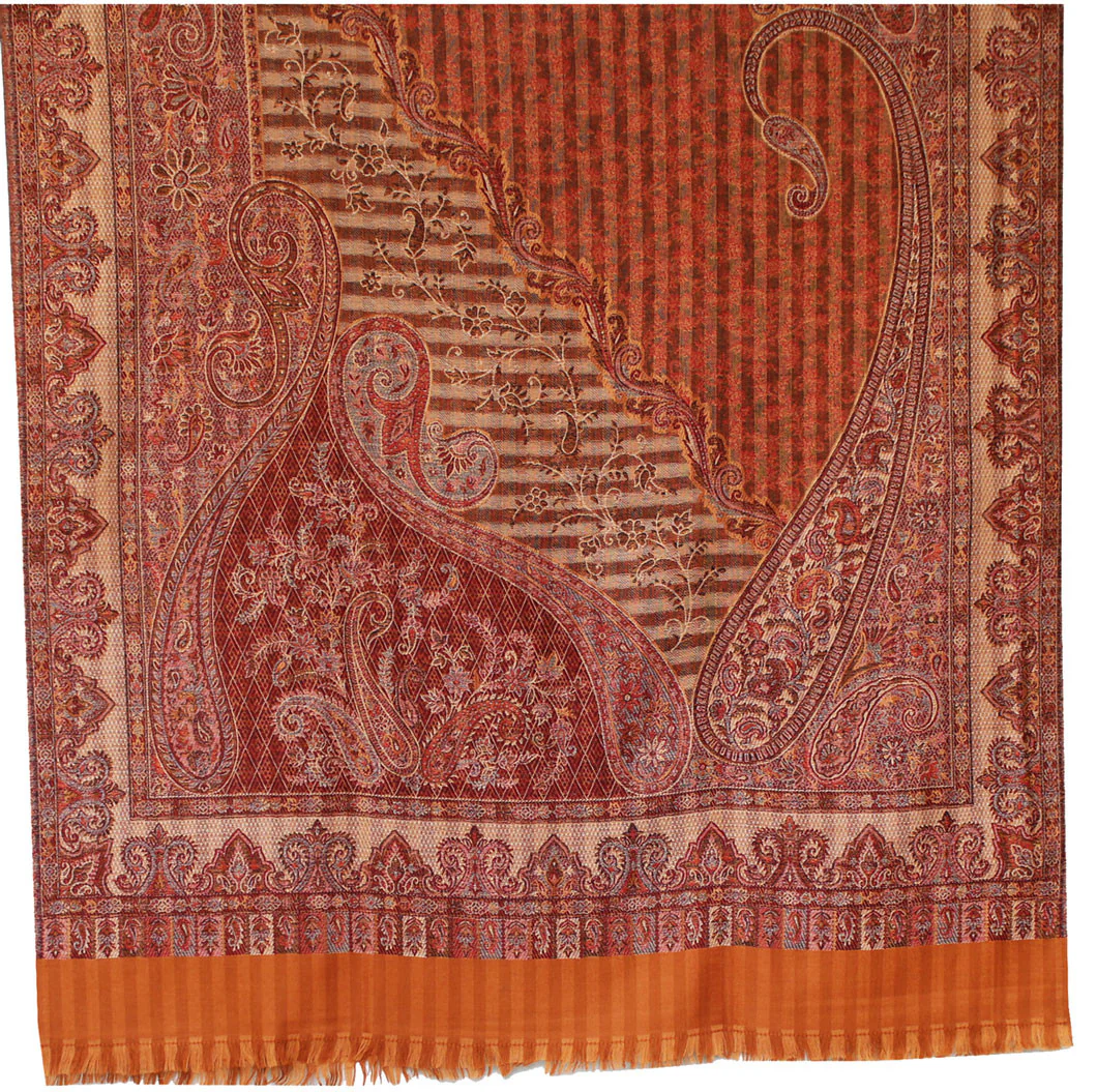 Womens Paisley Woolen Indian Shawl Wraps (82 x 42 inches) - Image 2