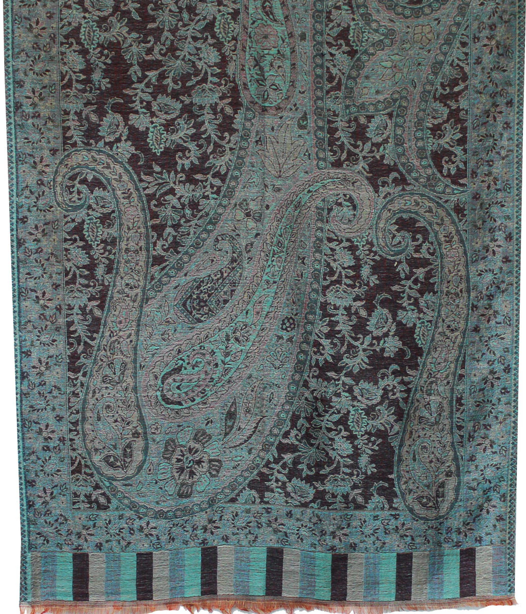 Paisley Scarf Wraps Wool Womens Indian Clothes (84 x 30 inches) - Image 2