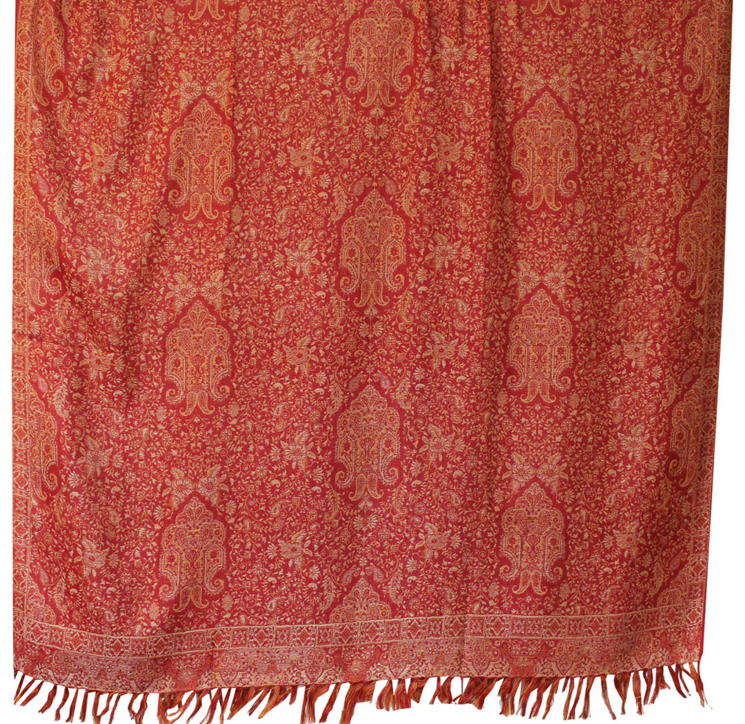 Paisley Scarves Wraps Womens Wool Shawl India Clothes (82 x 42 inches) - Image 2