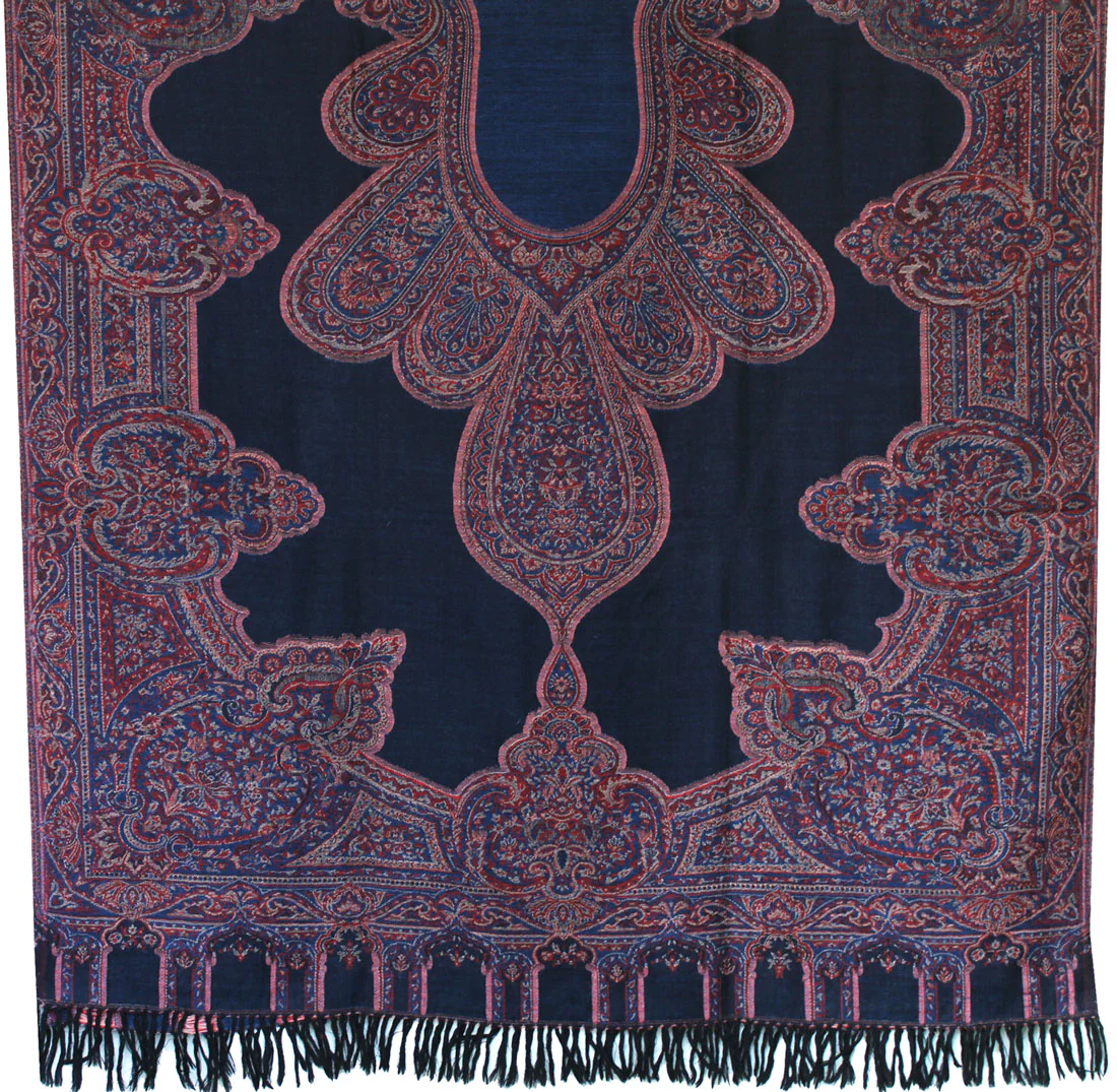 Paisley Wool Shawl Wrap Gift Women's India Clothes (82 x 42 inches) - Image 2