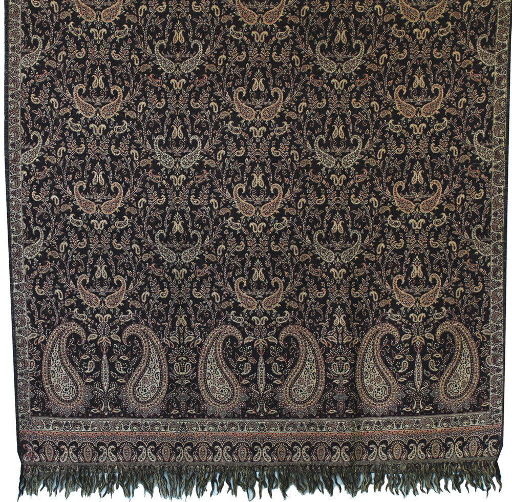 Paisley Wool Shawl Wrap Gift Women's India Clothing (82 x 42 inches) - Image 2
