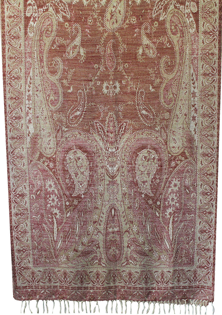 Paisley Wool Womens Scarf Shawl Gift Indian Clothing (82 x 28 inches) - Image 2