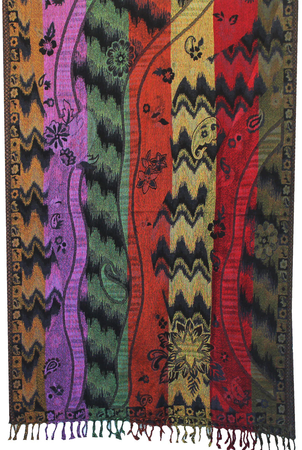 Paisley Wool Womens Scarf Shawl Gift Indian Clothing (78 x 28 inches) - Image 2