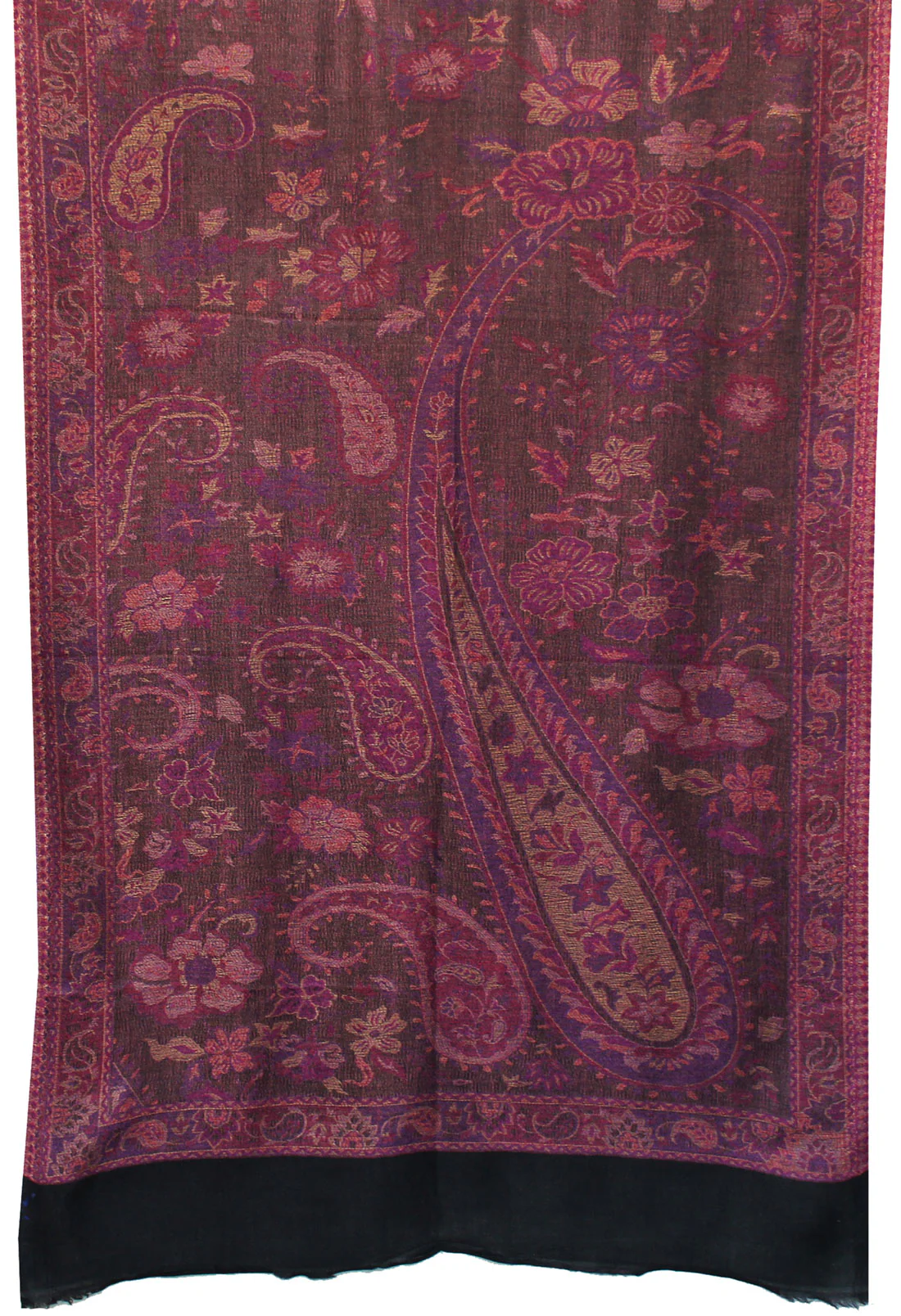 Paisley Wool Womens Scarf Shawl Gift Indian Clothing (84 x 30 inches) - Image 2