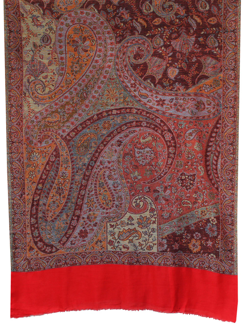 Paisley Wool Womens Scarf Shawl Gift Indian Clothing (84 x 30 inches) - Image 2