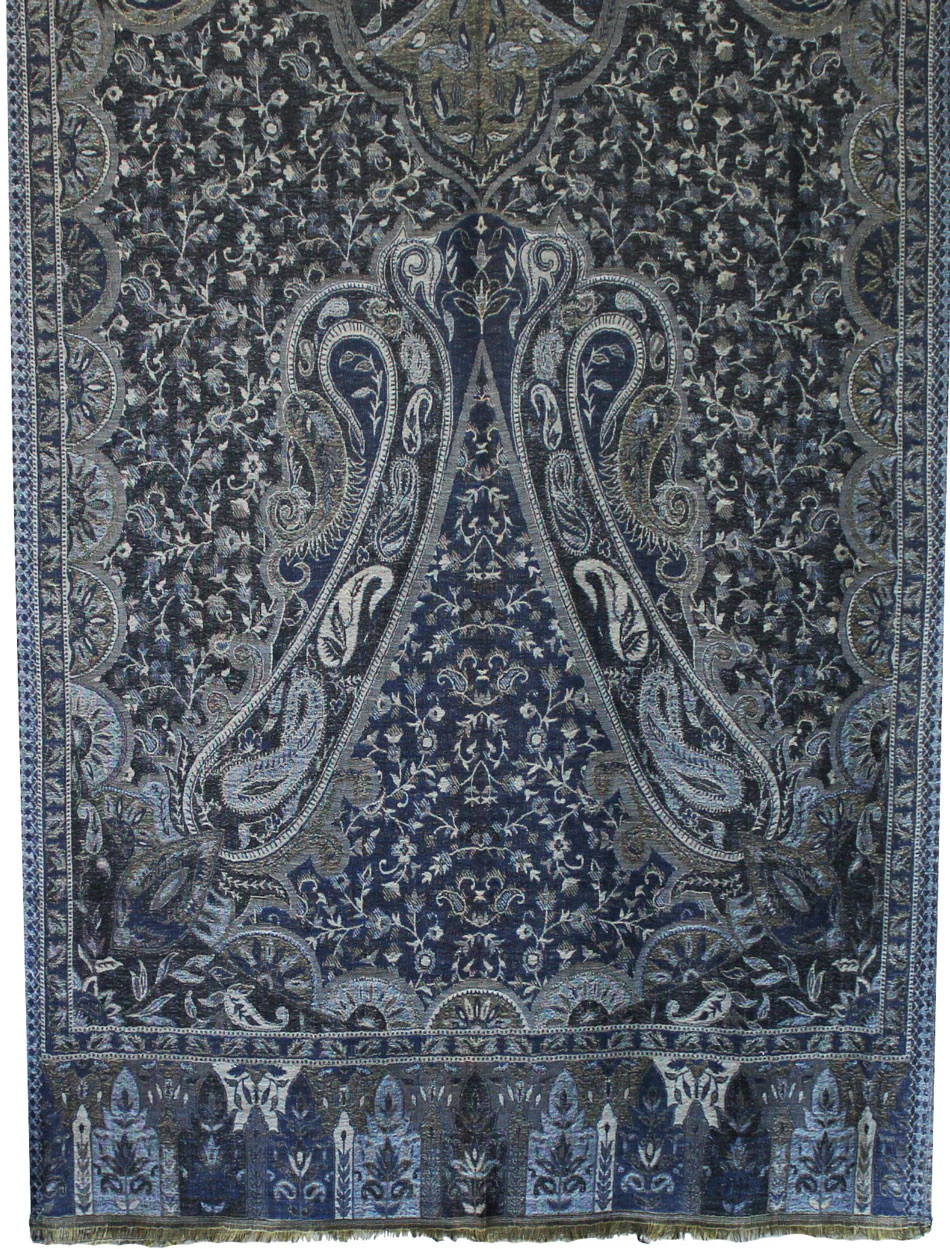 Paisley Wool Womens Scarf Shawl Indian Clothing (84 x 30 inches) - Image 2