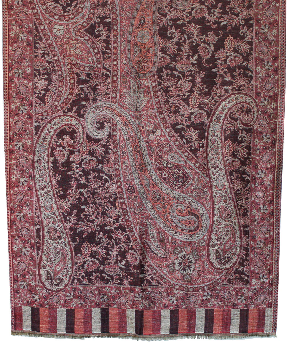 Paisley Wool Womens Scarf Shawl Indian Clothing (84 x 30 inches) - Image 2