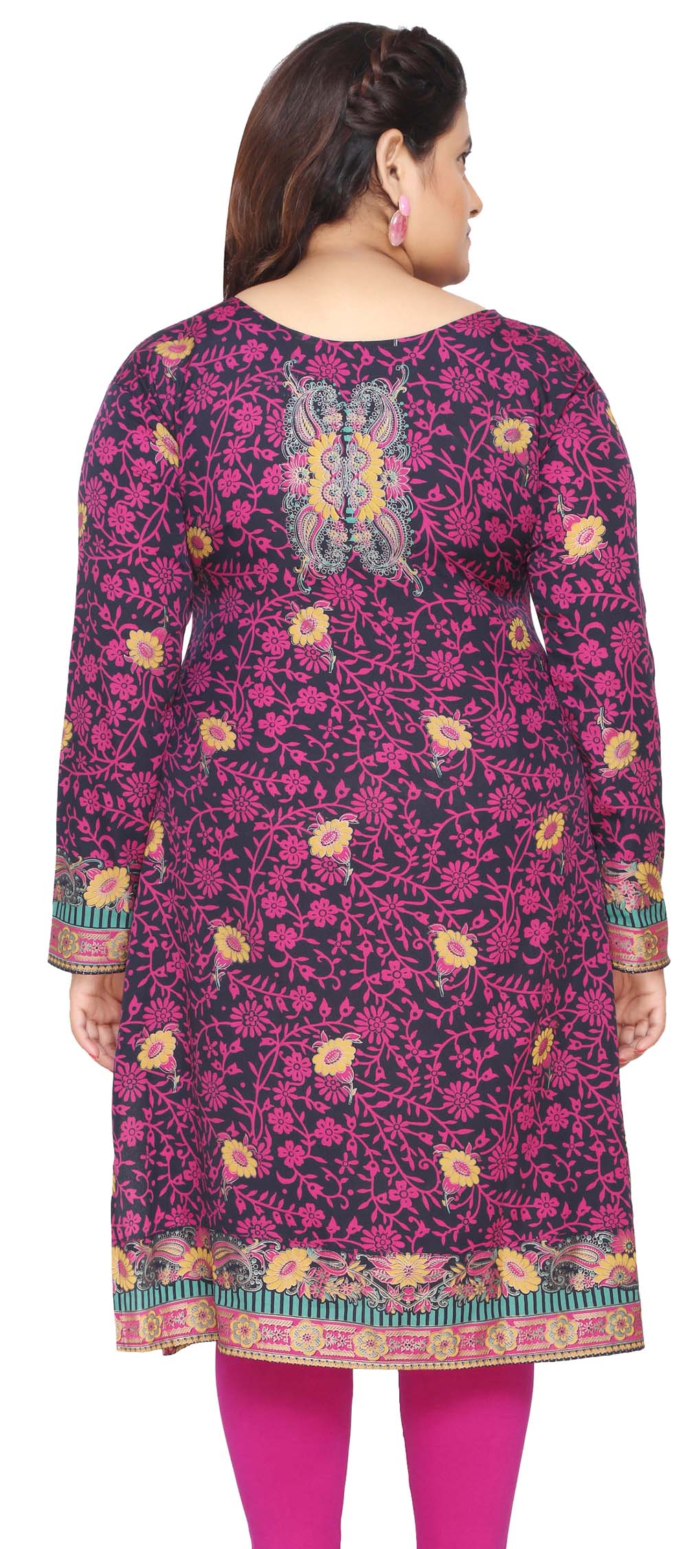Plus Size Womens Indian Tunics Kurti Long Top Apparel (Blue) - Image 4