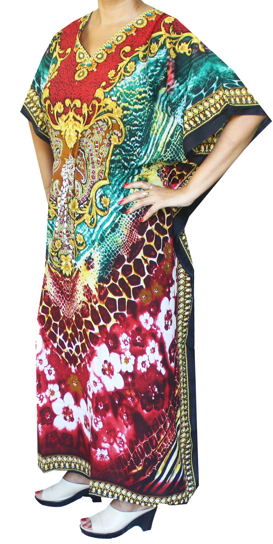 Printed Womens Caftan Maternity Dress - Image 2