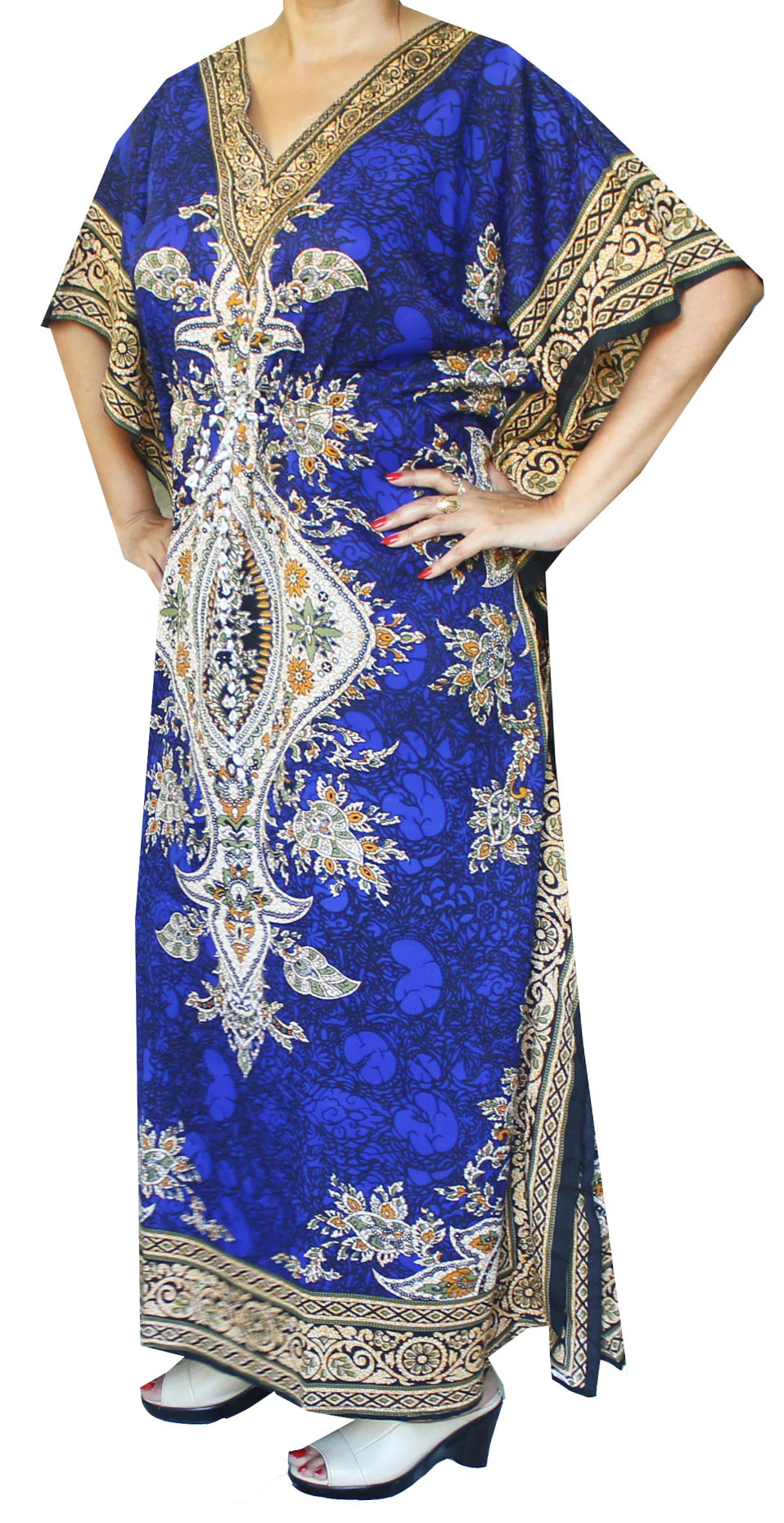 Printed Womens Caftan Tunic Beach Dress - Image 2