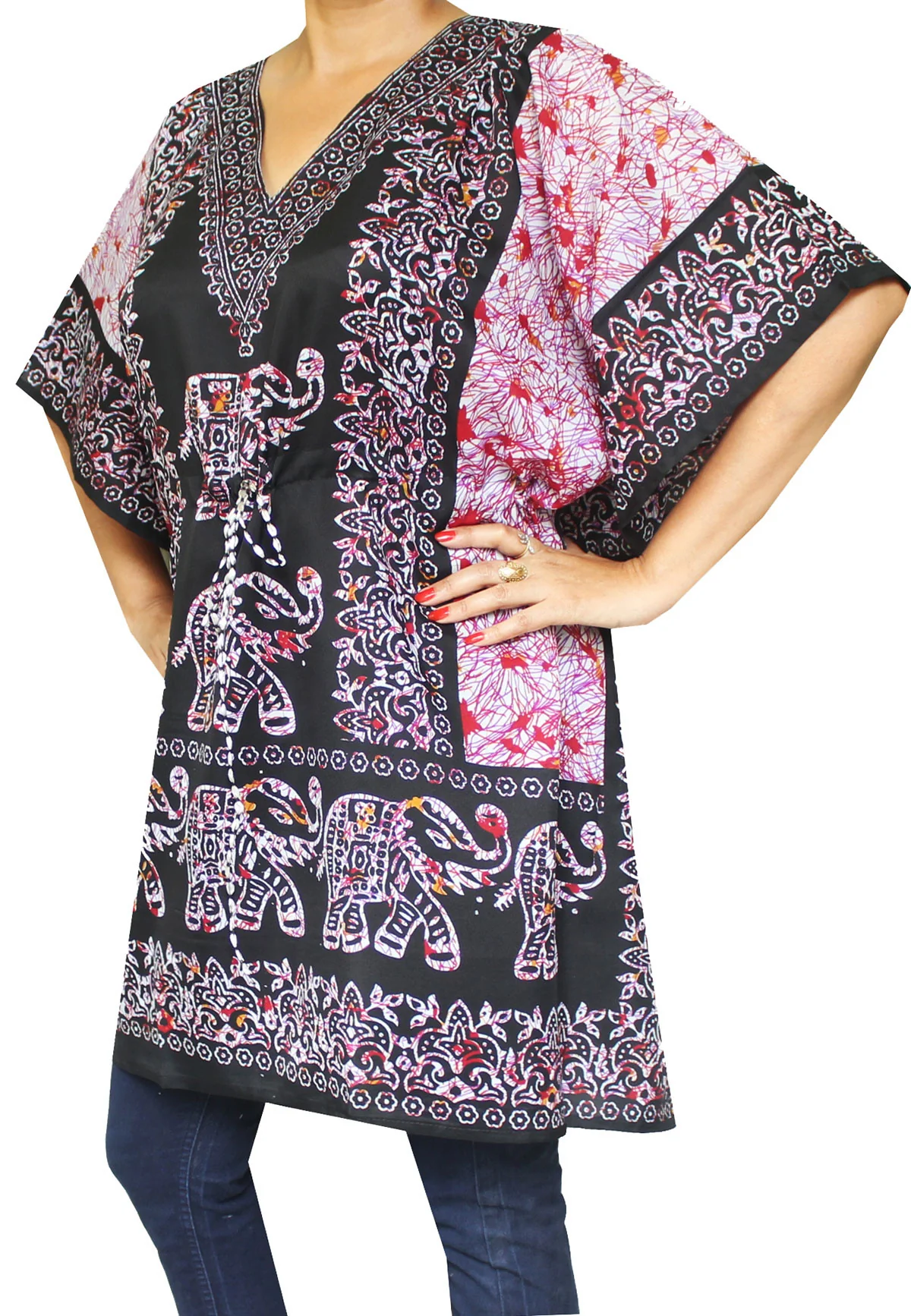 Printed Womens Caftan Tunic Beach Dress - Image 2
