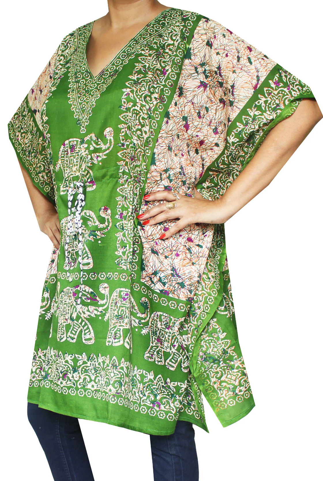 Printed Womens Caftan Tunic Beach Dress - Image 2