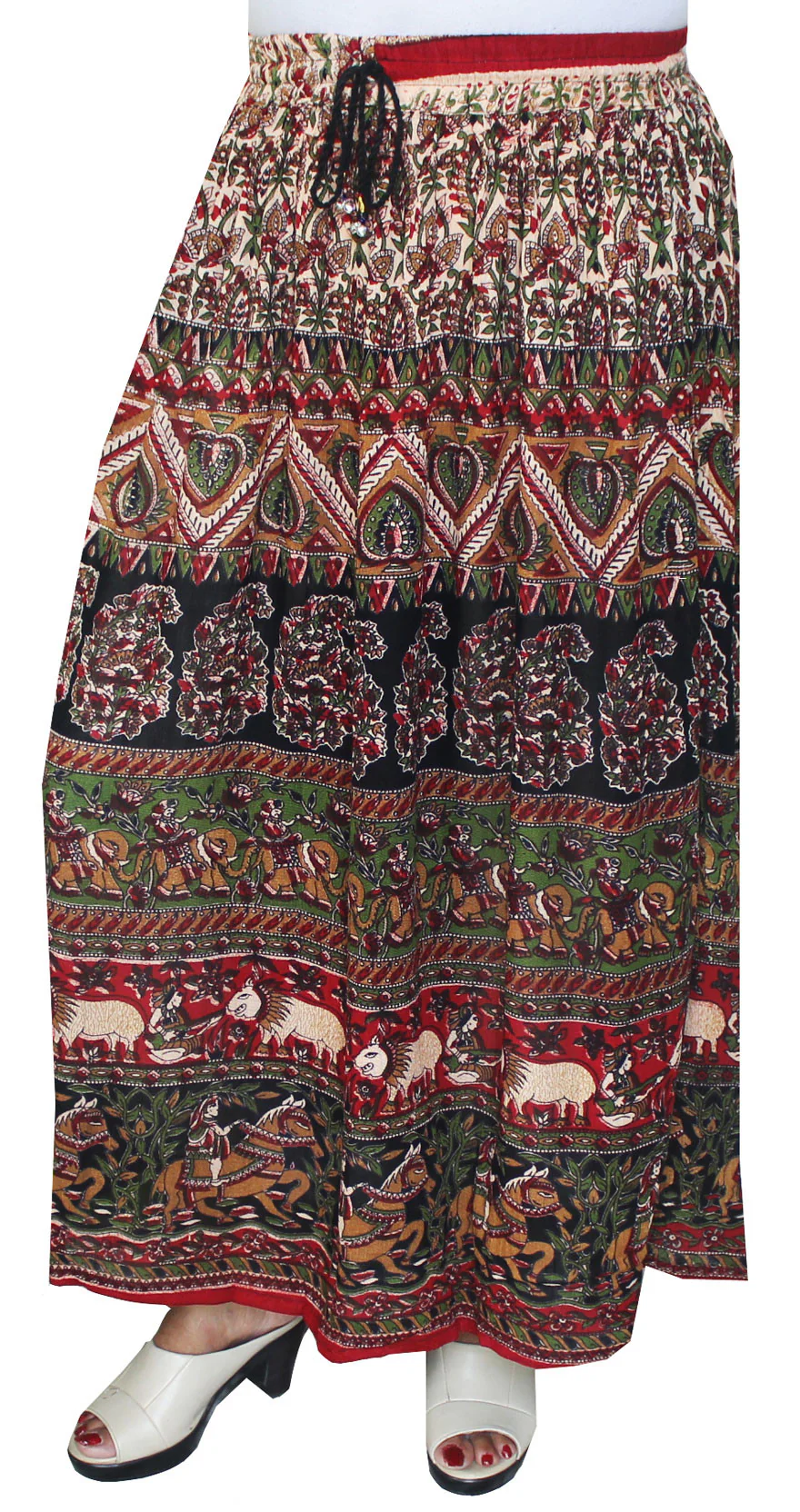 Printed Womens Indian Long Skirts Ankle Length India Summer Clothes - Image 2