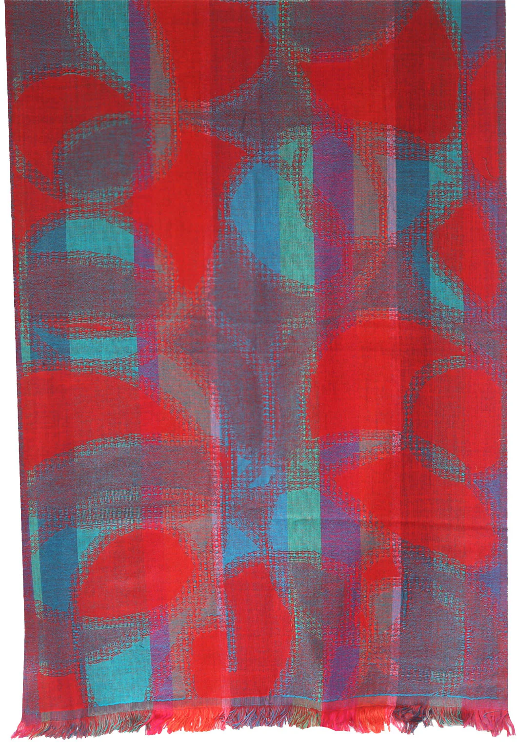 Pure Wool Jamawar Shawl Scarves Womens Indian Clothing (76 x 26 inches) - Image 2