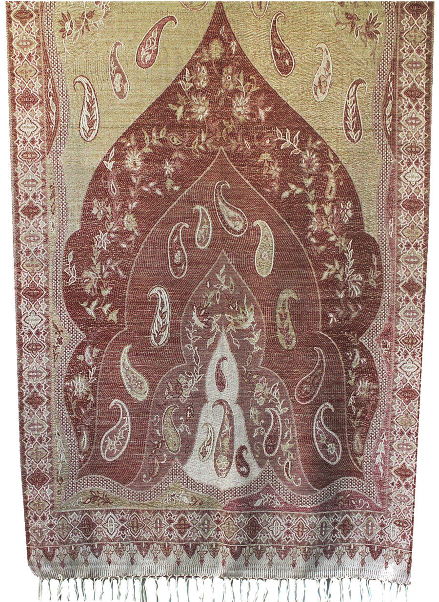 Pure Wool Paisley Shawl Scarves Womens Gift Indian Clothing (82 x 28 inches) - Image 2
