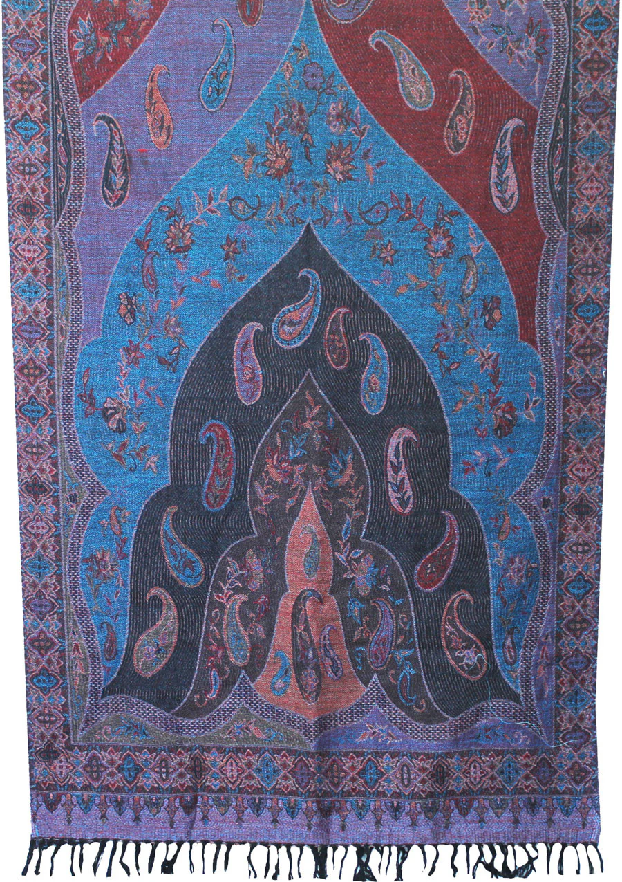 Pure Wool Paisley Shawl Scarves Womens Gift Indian Clothing (78 x 28 inches) - Image 2