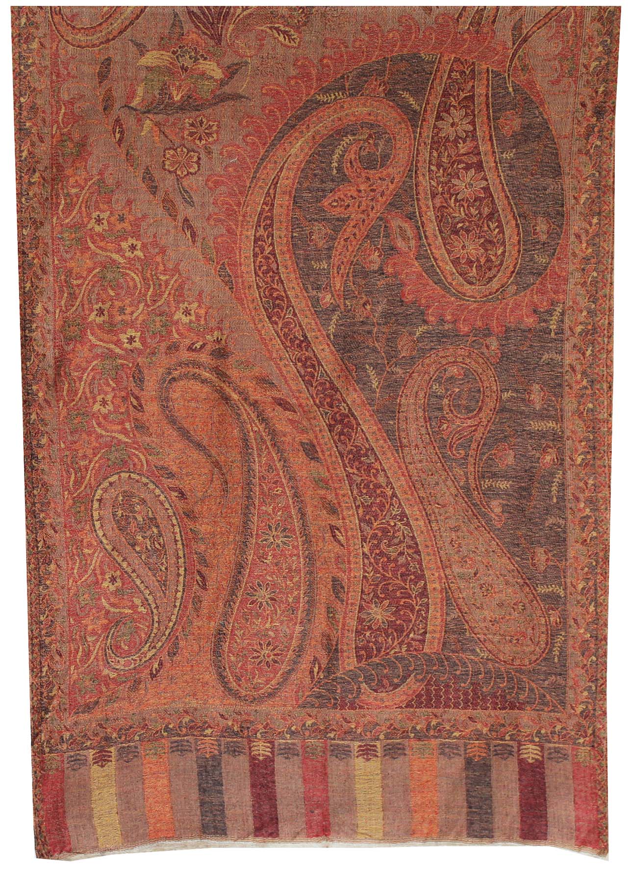 Pure Wool Paisley Shawl Scarves Womens Gift Indian Clothing (80 x 28 inches) - Image 2