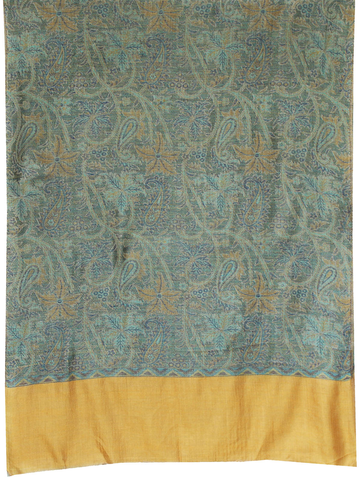 Pure Wool Paisley Shawl Scarves Womens Gift Indian Clothing (80 x 28 inches) - Image 2