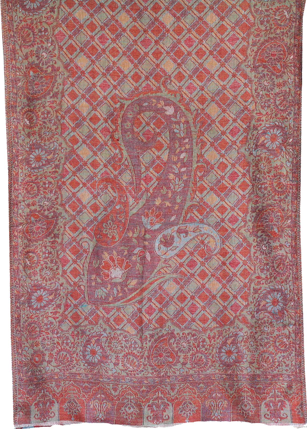 Pure Wool Paisley Shawl Scarves Womens Gift Indian Clothing (80 x 28 inches) - Image 2