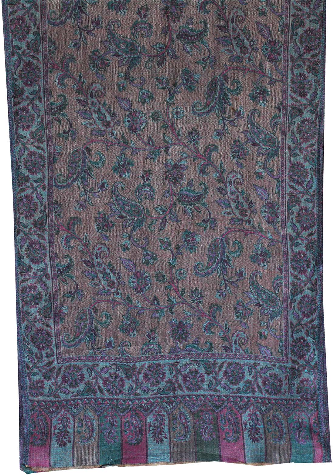 Pure Wool Paisley Shawl Scarves Womens Gift Indian Clothing (80 x 28 inches) - Image 2