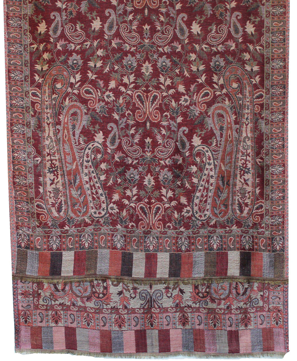 Pure Wool Paisley Shawl Scarves Womens Indian Clothing (84 x 30 inches) - Image 2