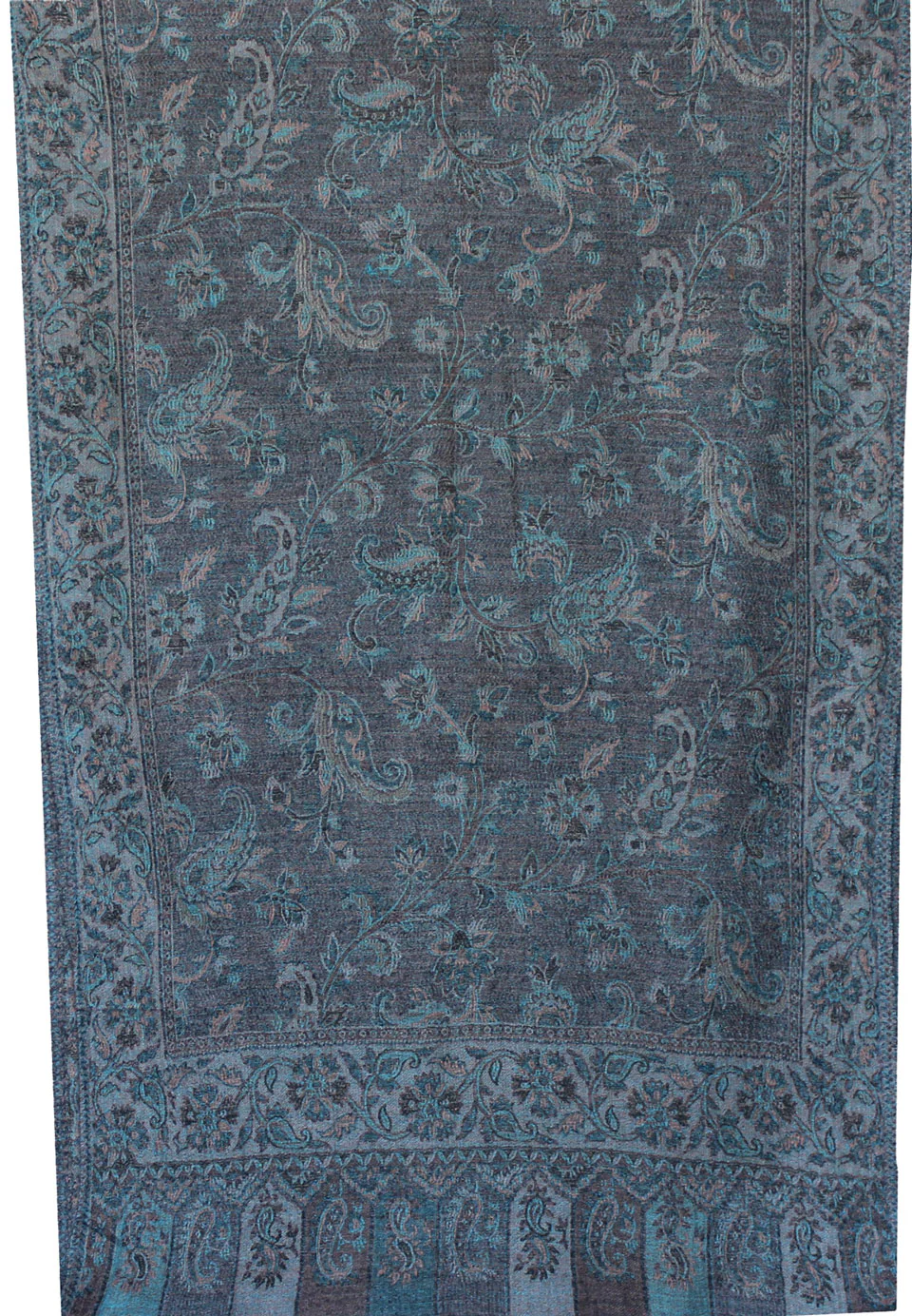 Pure Wool Paisley Shawl Scarves Womens Indian Clothing (80 x 28 inches) - Image 2