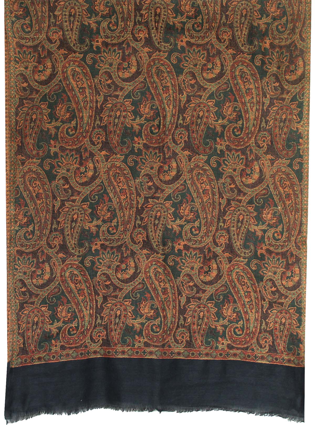 Pure Wool Paisley Shawl Scarves Womens Indian Clothing (80 x 28 inches) - Image 2