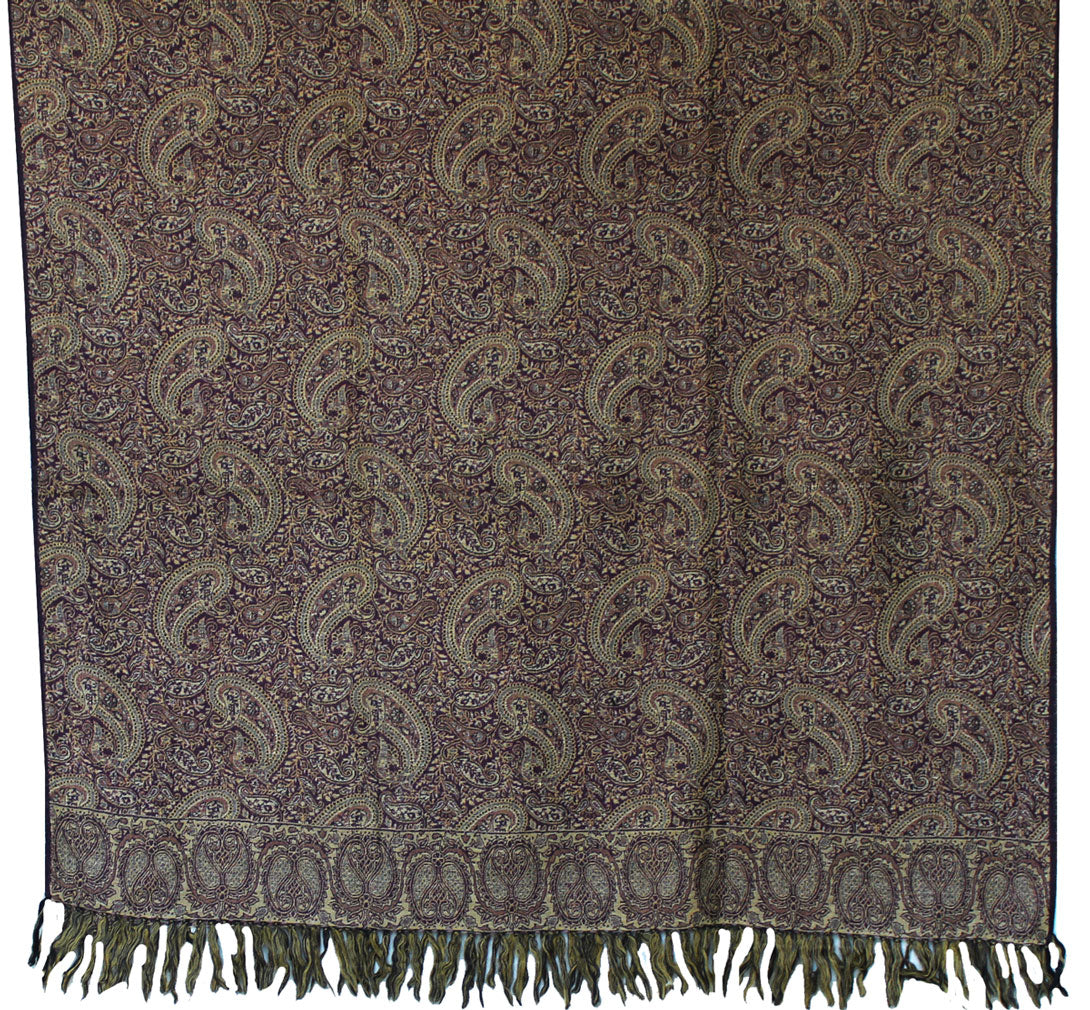 Shawl Paisley Wool Wrap Gift Women's India Clothes (82 x 42 inches) - Image 2
