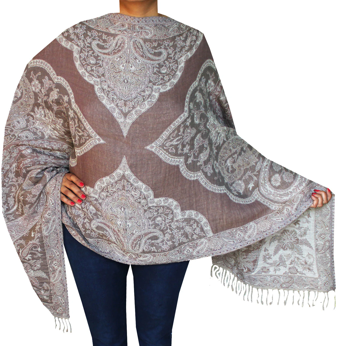 Shawls and Scarves Jamawar Boiled Wool Wrap India Gift (76 x 28 inches)