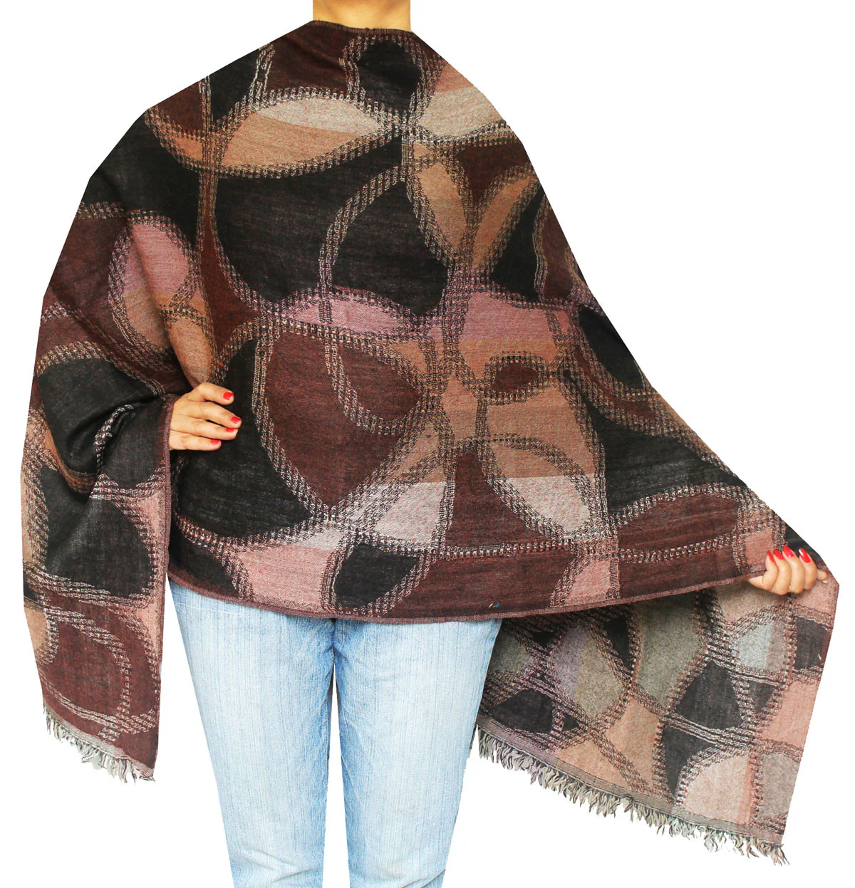 Shawls Scarves Jamawar Wool Wrap India Clothing Gift (76 x 26 inches)