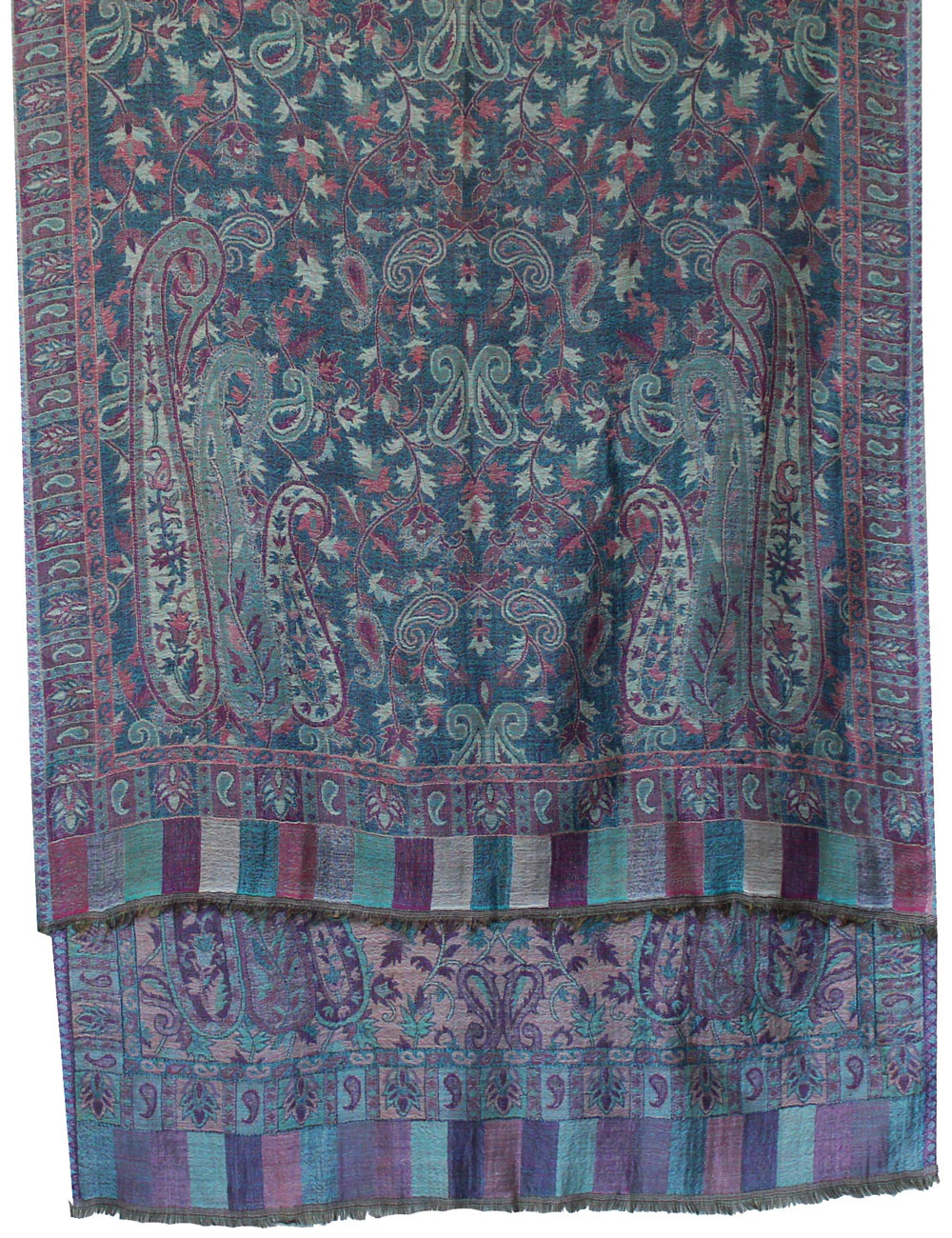 Shawls Paisley Wool Scarf Womens Indian Clothing Gift (84 x 30 inches) - Image 2