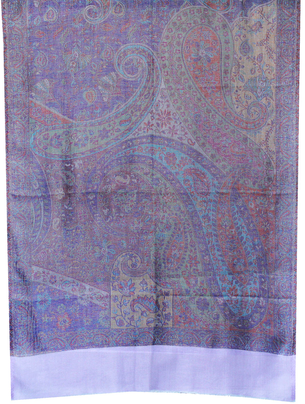 Shawls Paisley Wool Scarf Womens Indian Clothing Gift (80 x 28 inches) - Image 2