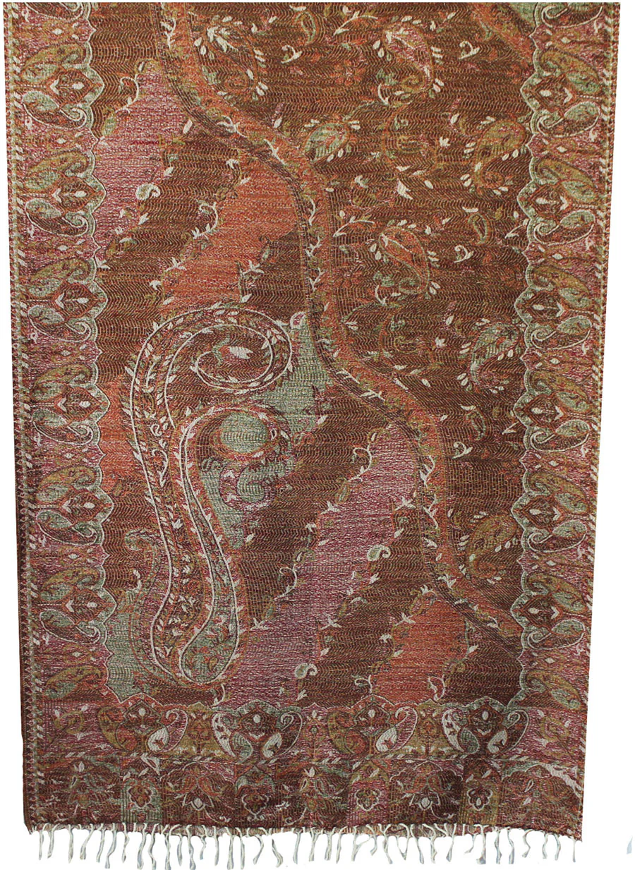 Shawls Paisley Wool Scarf Womens Indian Clothing Gift (82 x 28 inches) - Image 2