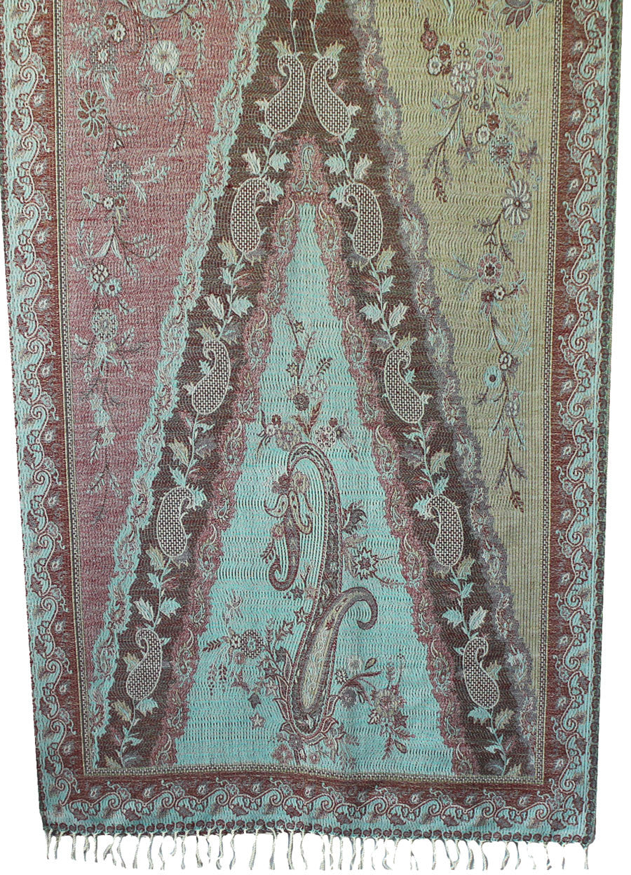 Shawls Paisley Wool Scarf Womens Indian Clothing Gift (82 x 28 inches) - Image 2