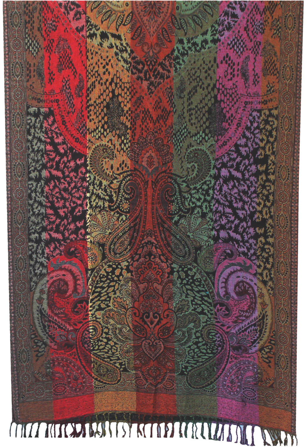 Shawls Paisley Wool Scarf Womens Indian Clothing Gift (78 x 28 inches) - Image 2