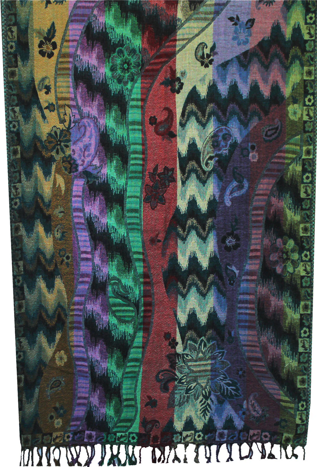 Shawls Paisley Wool Scarf Womens Indian Clothing Gift (78 x 28 inches) - Image 2