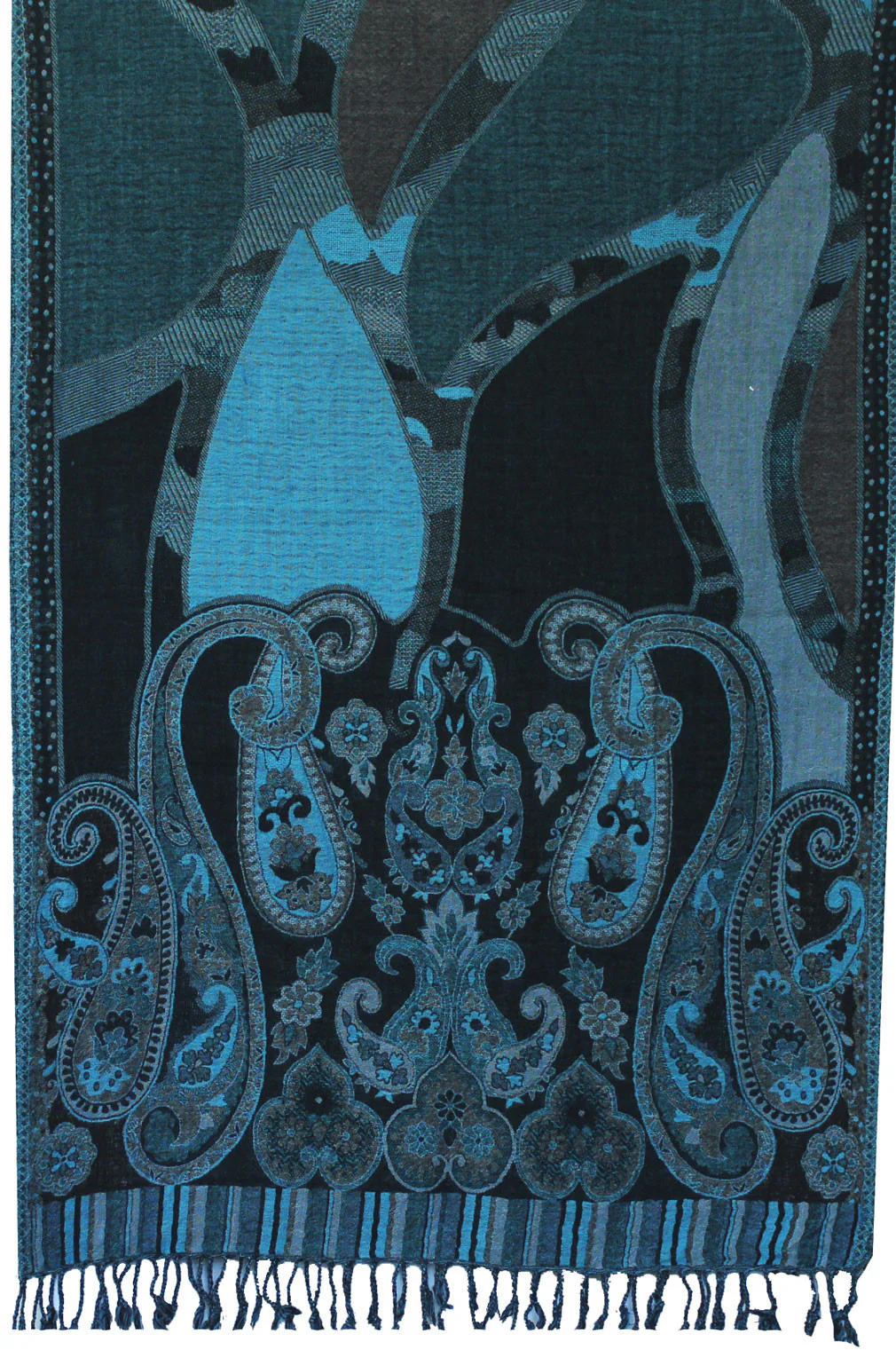 Shawls Paisley Wool Scarf Womens Indian Clothing Gift (78 x 28 inches) - Image 2