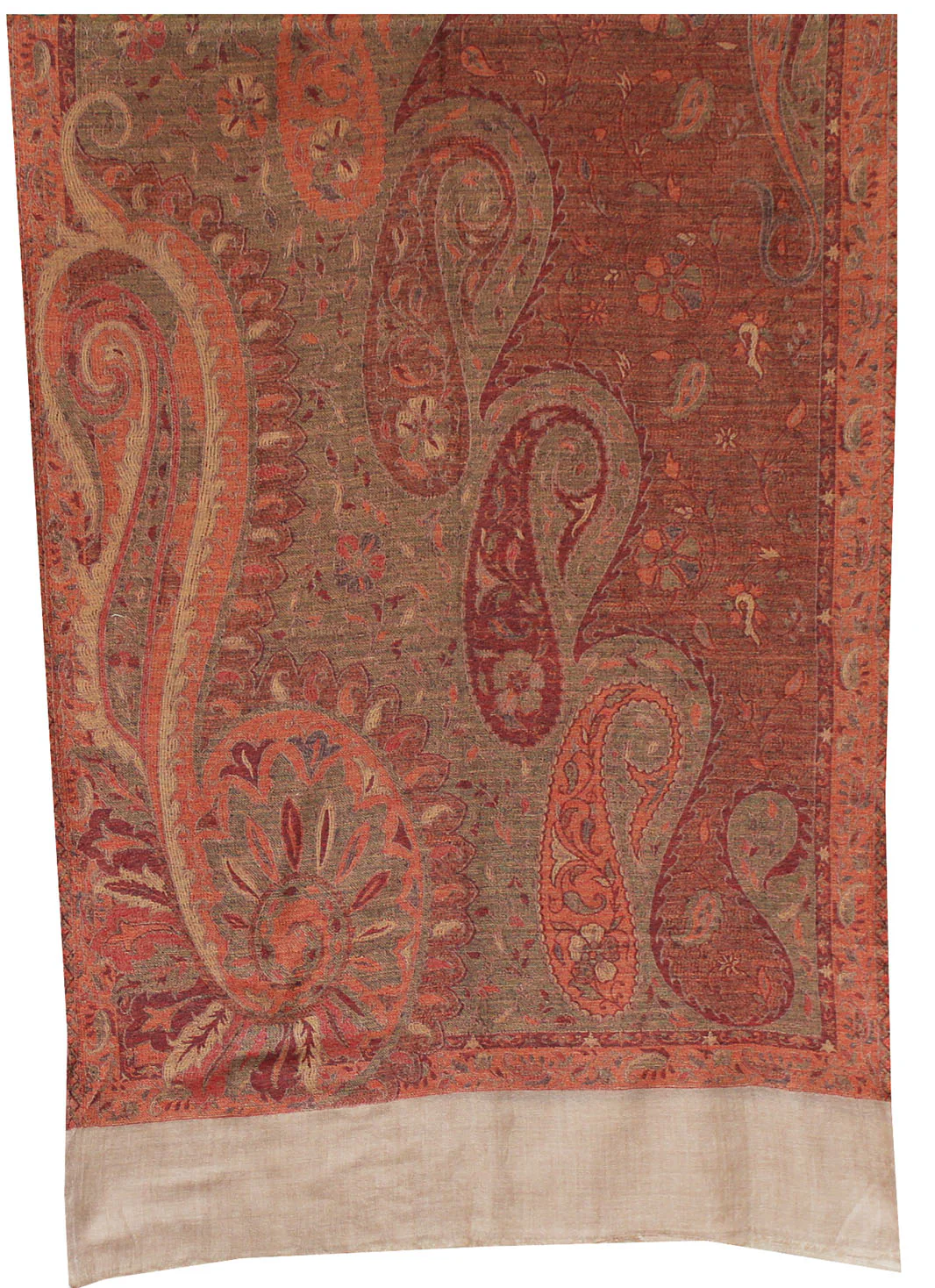 Shawls Paisley Wool Scarf Womens Indian Clothing Gift (80 x 28 inches) - Image 2