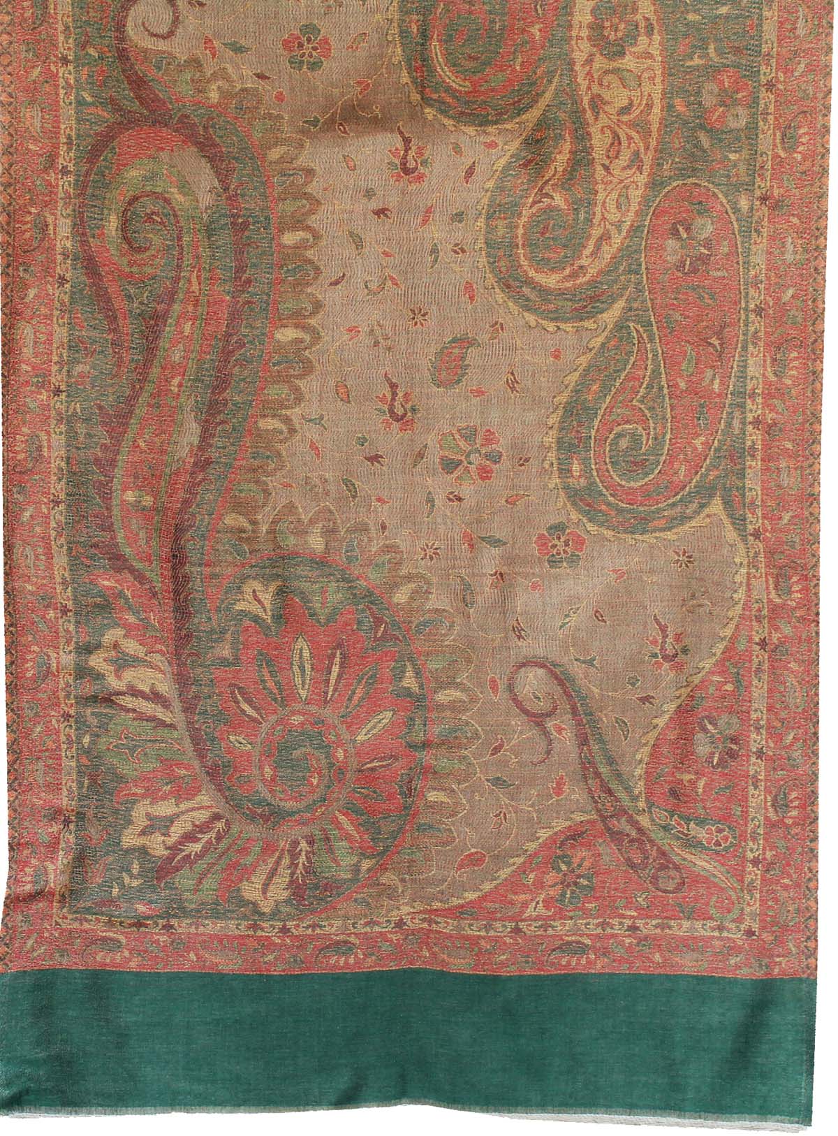 Shawls Paisley Wool Scarf Womens Indian Clothing Gift (80 x 28 inches) - Image 2
