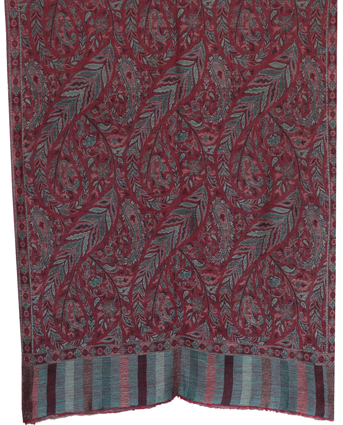 Shawls Paisley Wool Scarf Womens Indian Clothing Gift (80 x 28 inches) - Image 2