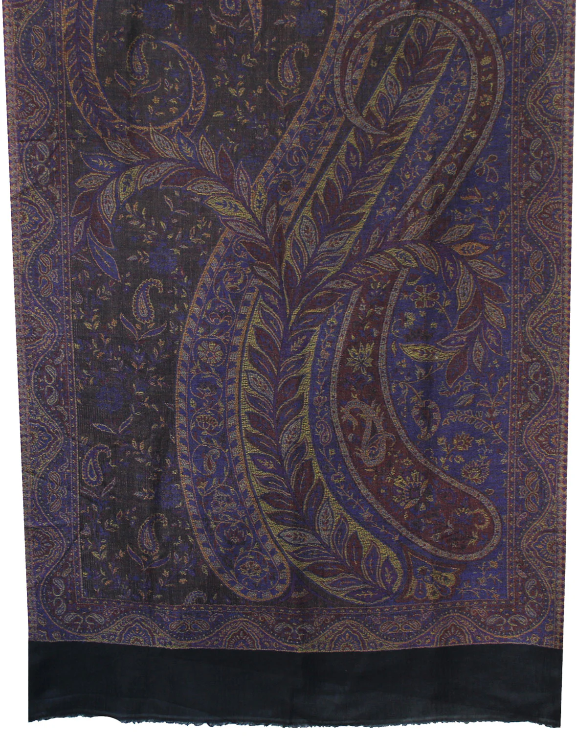 Shawls Paisley Wool Scarf Womens Indian Clothing Gift (84 x 30 inches) - Image 2