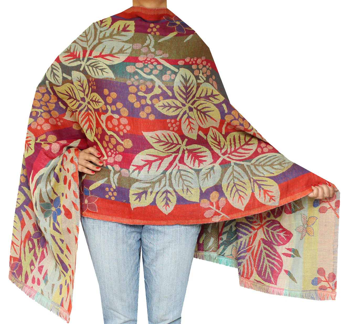 Shawls Wraps Wool Womens Indian Clothes (76 x 26 inches)