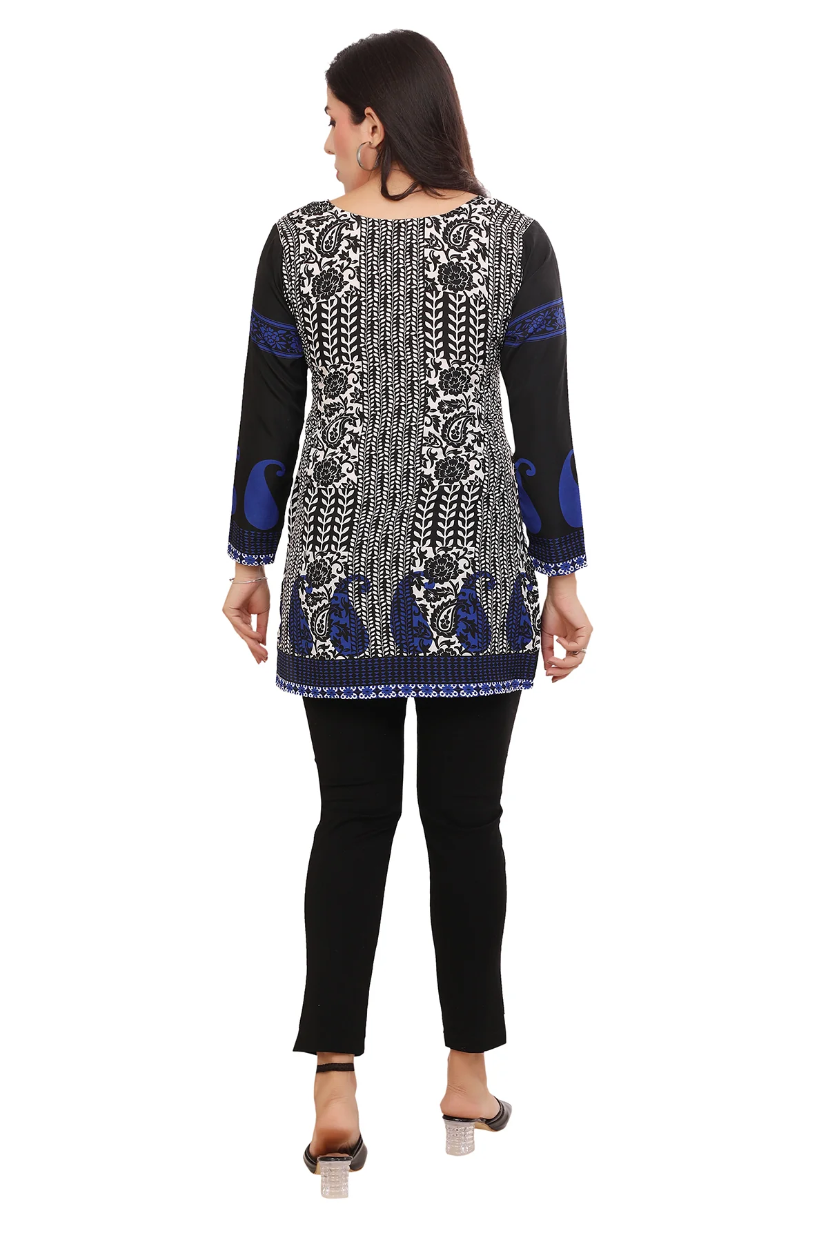 Shop Short Kurtis for Women Online Elegant Black Ethnic Tops - Image 2