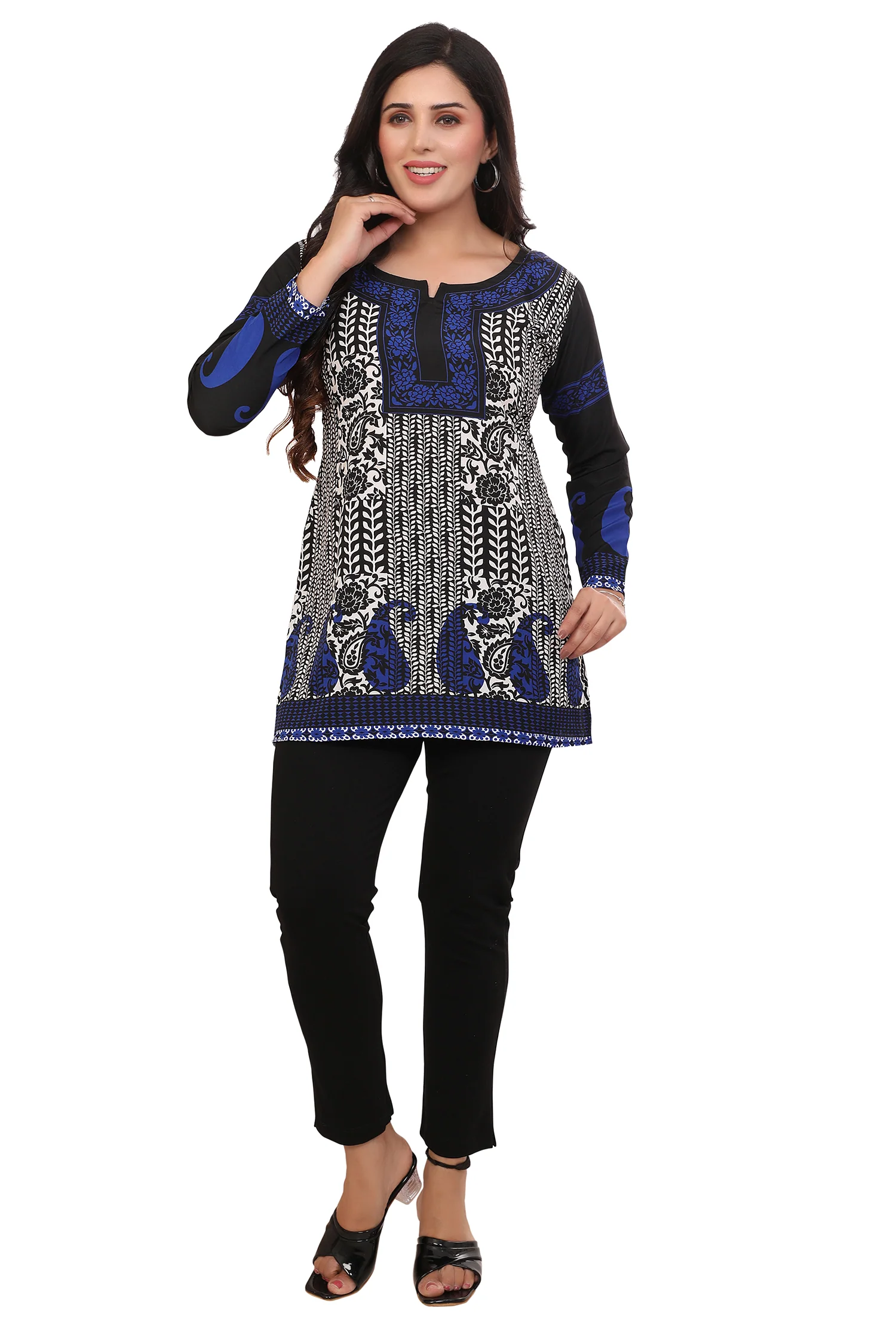Shop Short Kurtis for Women Online Elegant Black Ethnic Tops - Image 5