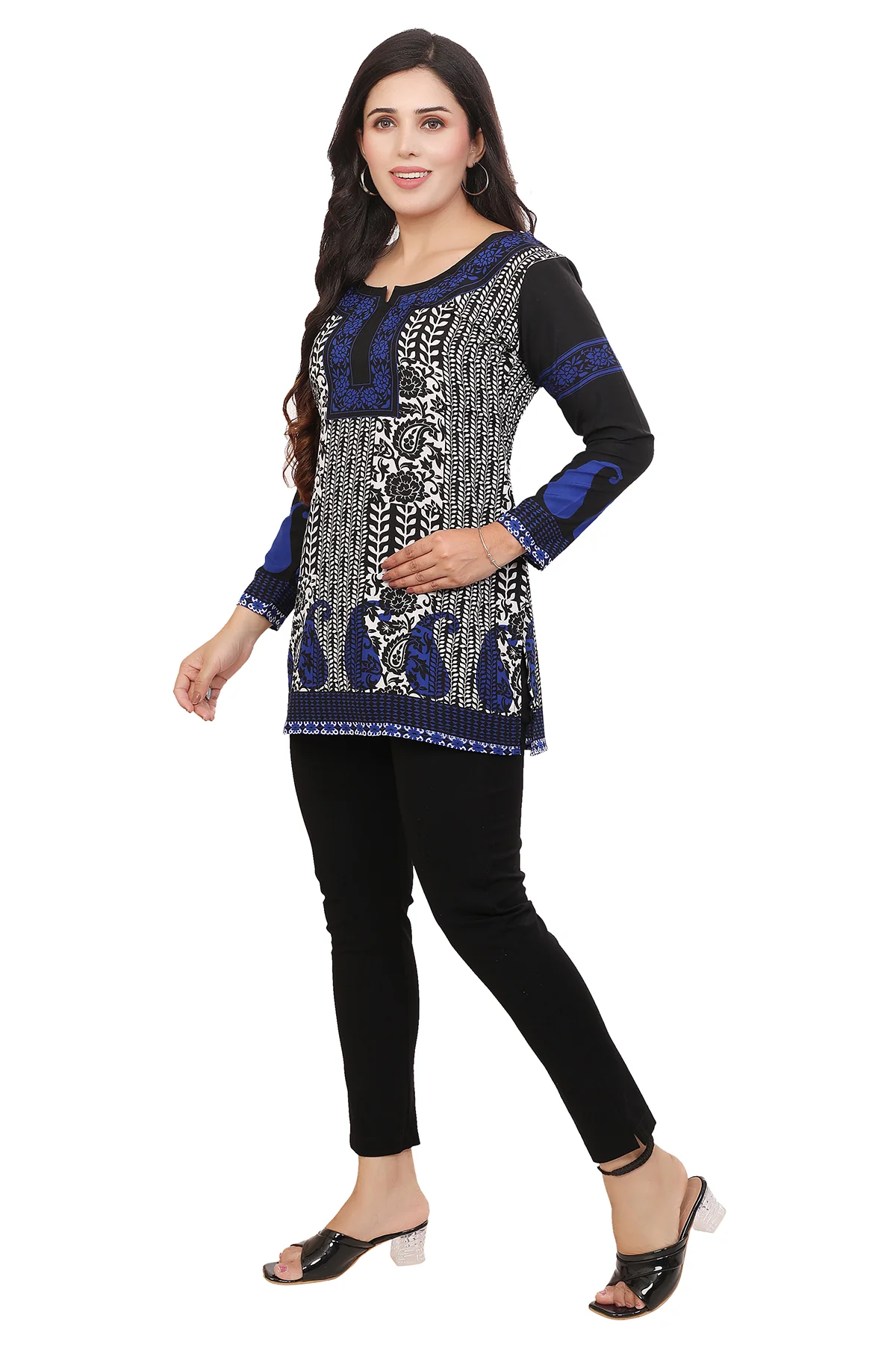 Shop Short Kurtis for Women Online Elegant Black Ethnic Tops - Image 6