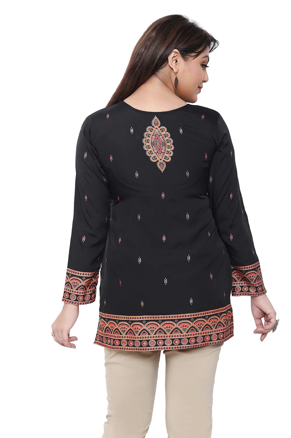 Short Kurti for Women Indian Clothing (Black) - Image 2